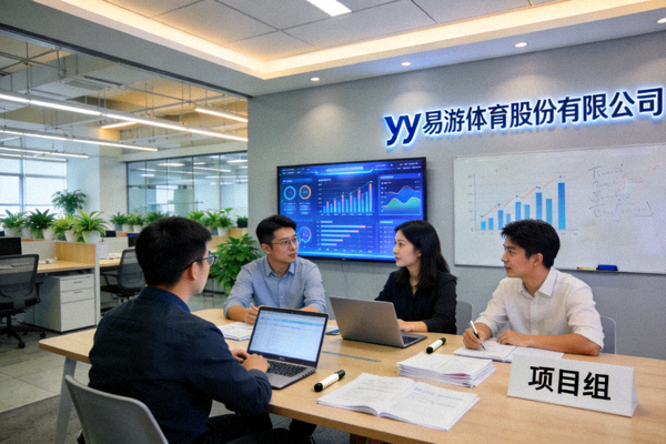 yy易游体育股份有限公司团队工作场景：现代化办公室内团队协作